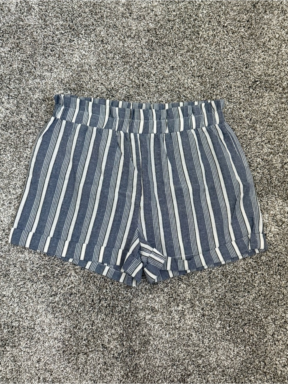 LA Hearts Striped Blue and White Elastic-Waist Women’s Shorts